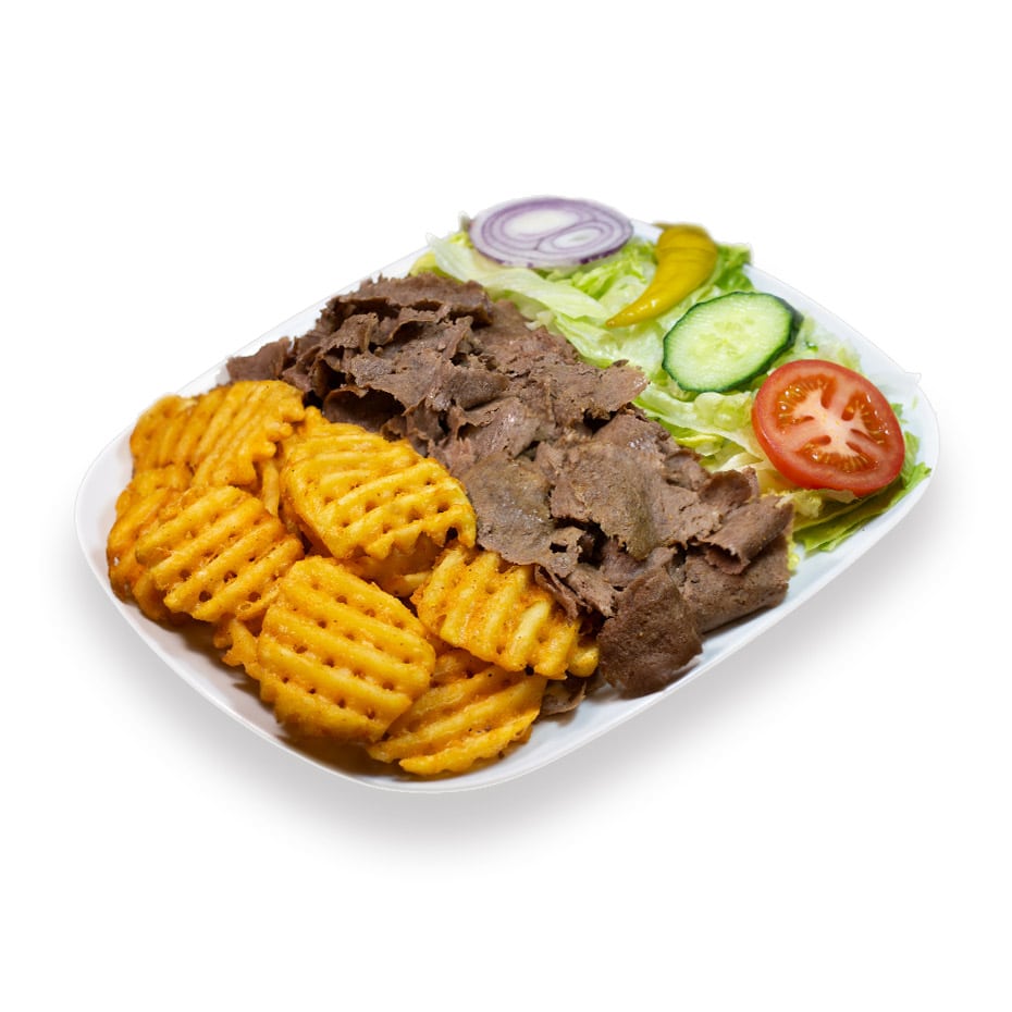 Kebab ristikkoperunoilla